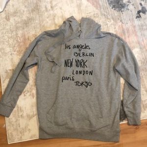 Gray printed cotton sweatshirt